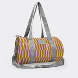 Sports & Gym Bag Silver Trim | Laminated Fabric Silver Webb - Indie - Sunset Luggage Bag by Thandana
