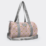Sports & Gym Bag Silver Trim | Laminated Fabric Silver Webb - Nova - Blush Luggage Bag by Thandana