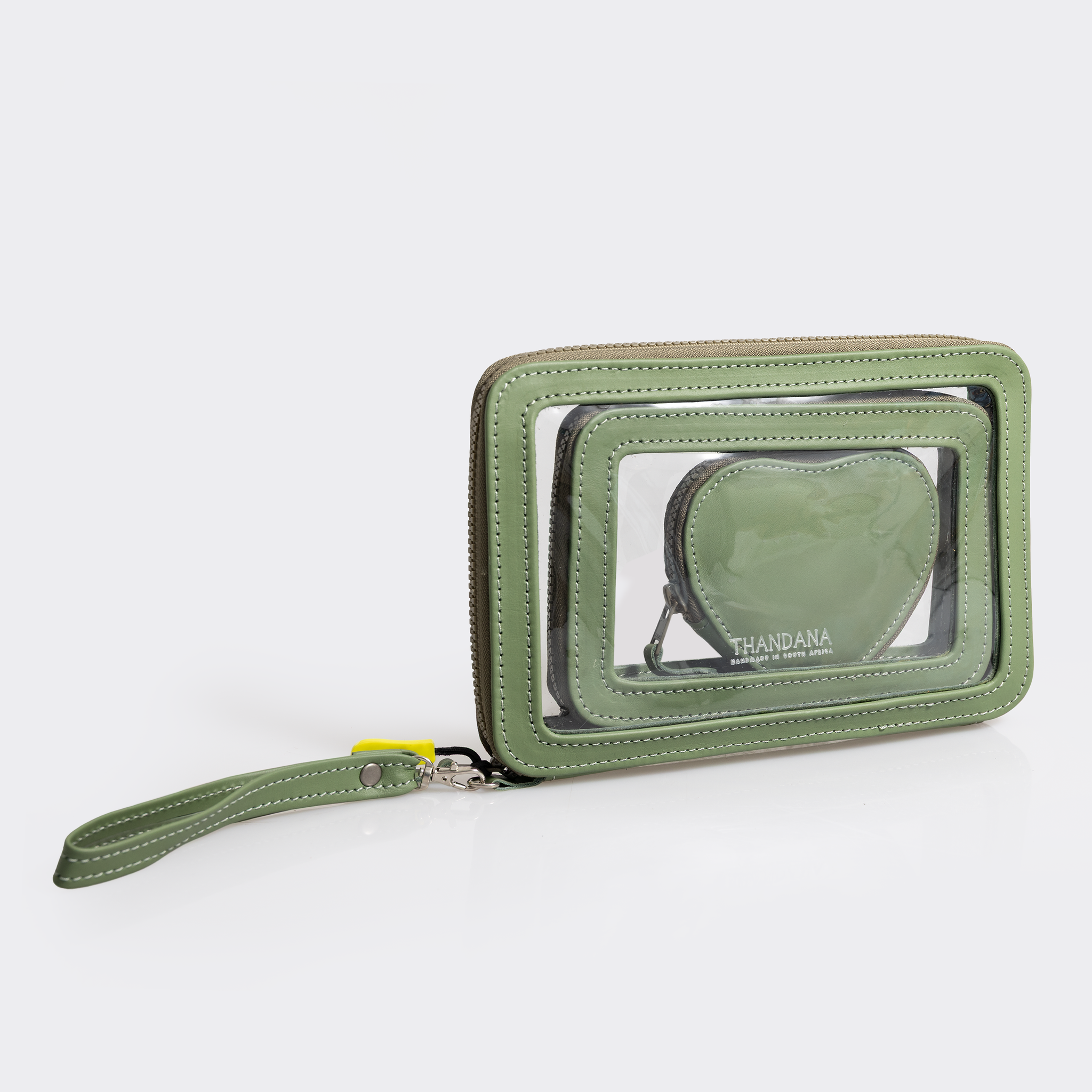 Stacker Case | Genuine Leather | Made to Order Green Leather Travel Pouch Leather by Thandana