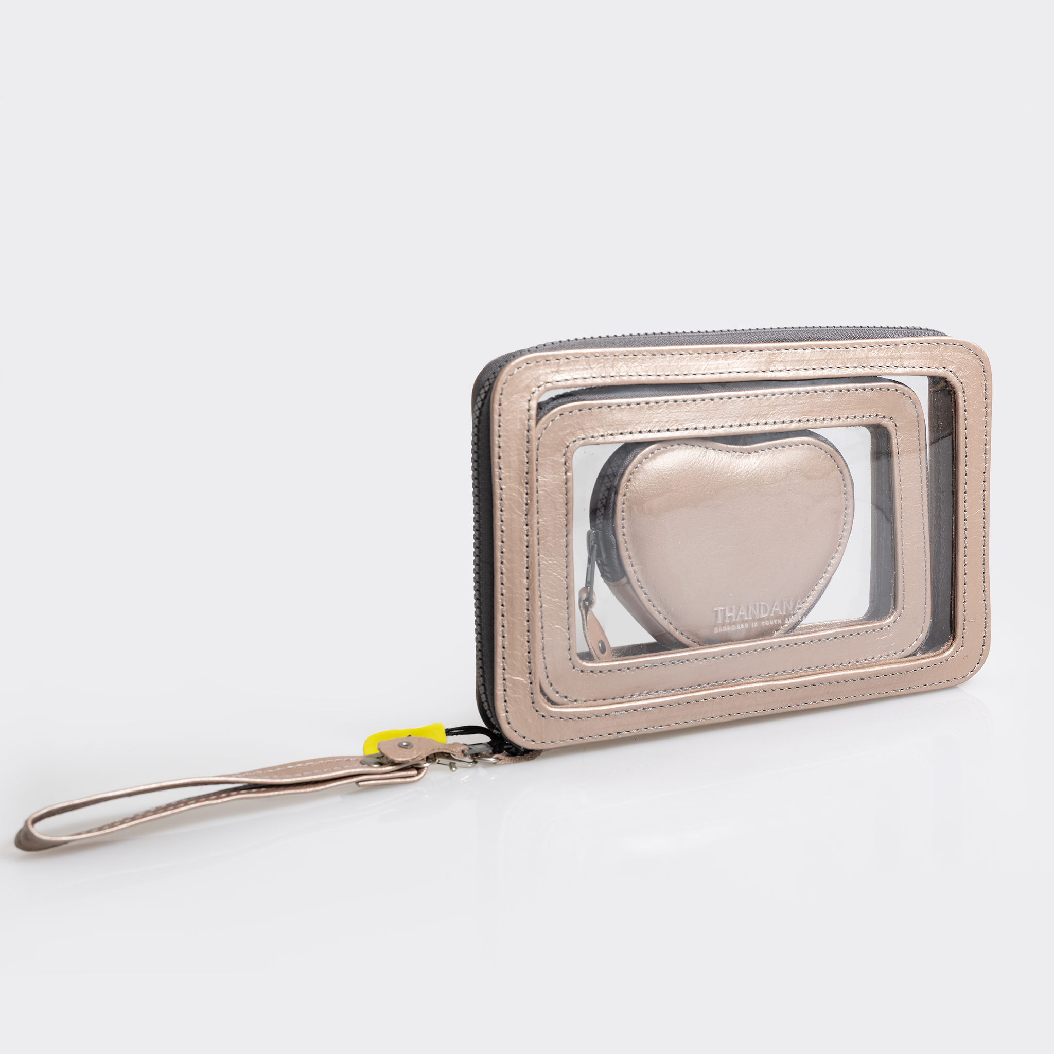 Stacker Case | Genuine Leather | Made to Order Rose Gold Leather Travel Pouch Leather by Thandana