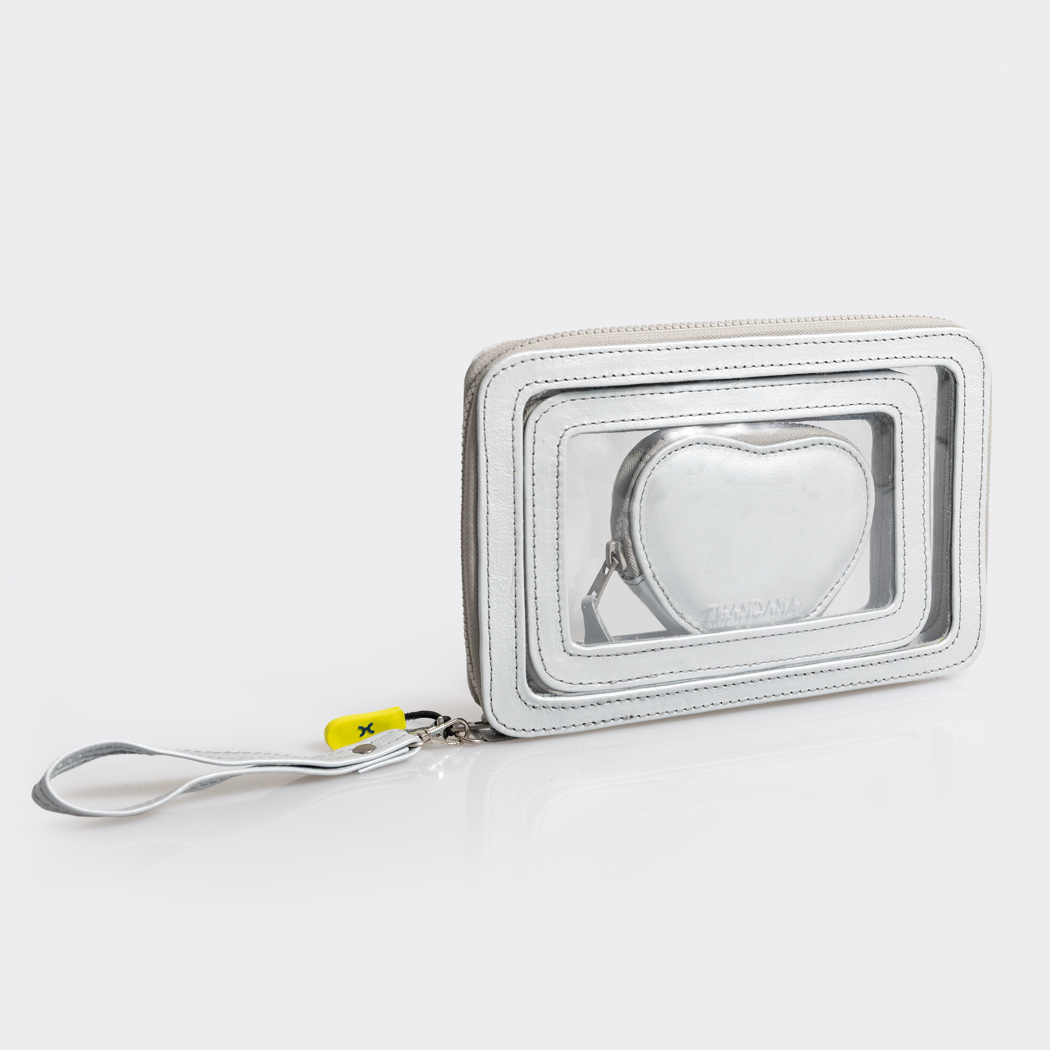 Stacker Case | Genuine Leather | Made to Order Silver Leather Travel Pouch Leather by Thandana