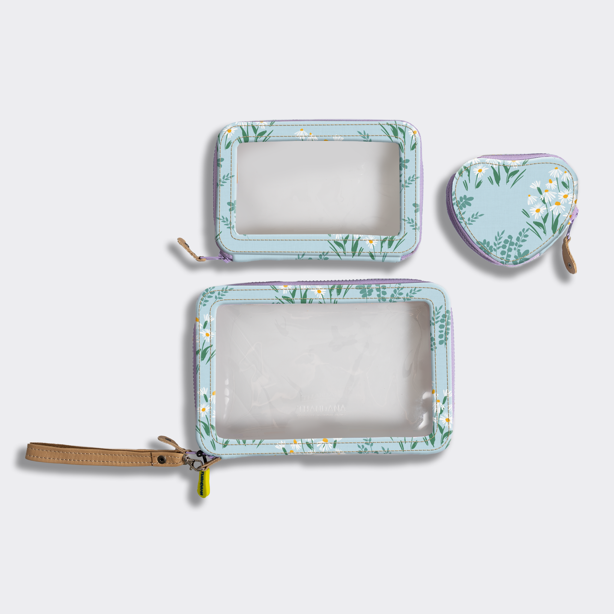 Stacker Case | Laminated Fabric Crazy Daisy - Sage Stacker Case by Thandana
