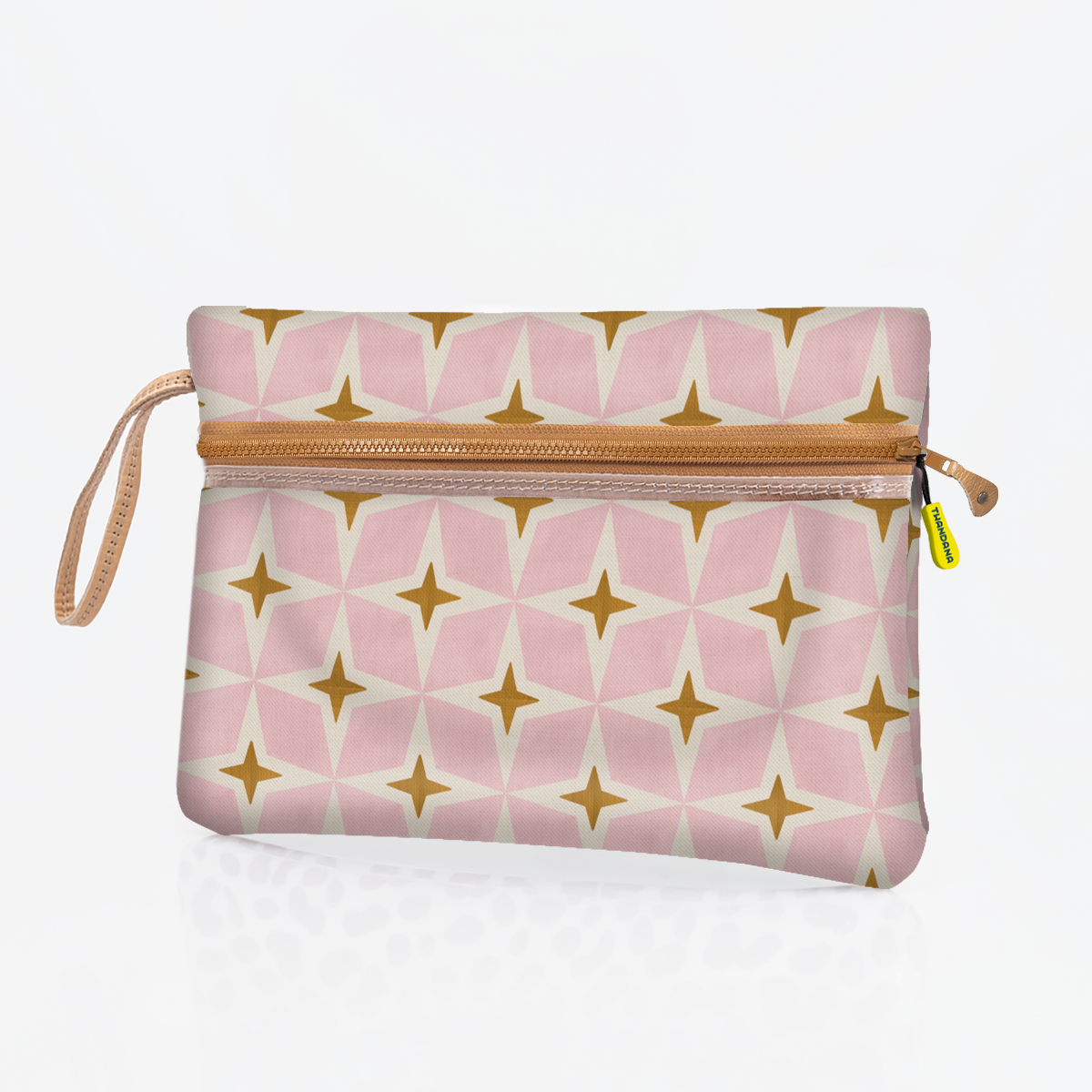 Sticky Fingers Cellphone Pouch | Laminated Fabric Nova - Blush / Chunky Zip Pouch by Thandana