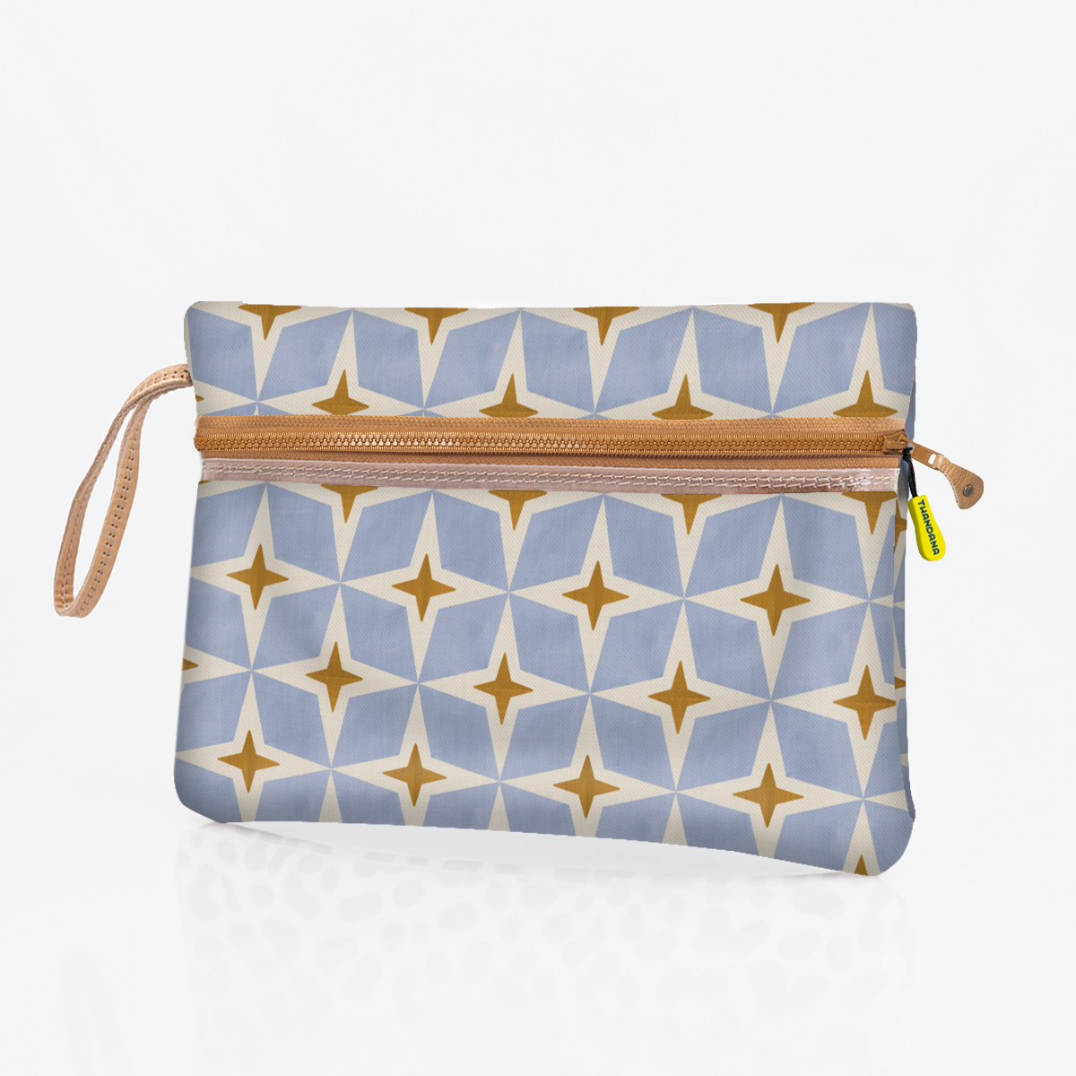 Sticky Fingers Cellphone Pouch | Laminated Fabric Nova - Mist / Chunky Zip Pouch by Thandana