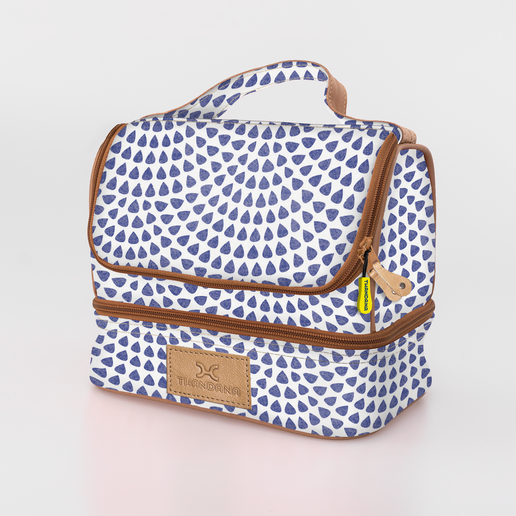 Thermal Cooler Bag | Laminated Fabric with Genuine Leather Mini Thermal Cooler by Thandana