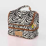 Thermal Cooler Bag | Laminated Fabric with Genuine Leather Nomad Stripe - Pitch / Chunky Zip Mini Thermal Cooler