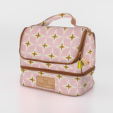 Thermal Cooler Bag | Laminated Fabric with Genuine Leather Nova - Blush / Chunky Zip Mini Thermal Cooler by Thandana