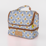 Thermal Cooler Bag | Laminated Fabric with Genuine Leather Nova - Mist / Chunky Zip Mini Thermal Cooler by Thandana