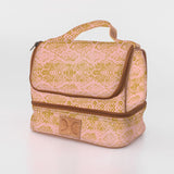 Thermal Cooler Bag | Laminated Fabric with Genuine Leather Python - Bloom / Chunky Zip Mini Thermal Cooler by Thandana