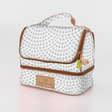 Thermal Cooler Bag | Laminated Fabric with Genuine Leather Scale Away with me - Moonstruck / Chunky Zip Mini Thermal