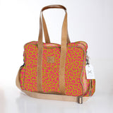 Toddler Bag | Laminated Fabric with Genuine Leather Cheetah - Preppy / Chunky Zip Toddler Fabric Bag by Thandana