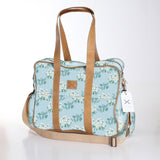 Toddler Bag | Laminated Fabric with Genuine Leather Crazy Daisy - Sage / Chunky Zip Toddler Fabric Bag by Thandana