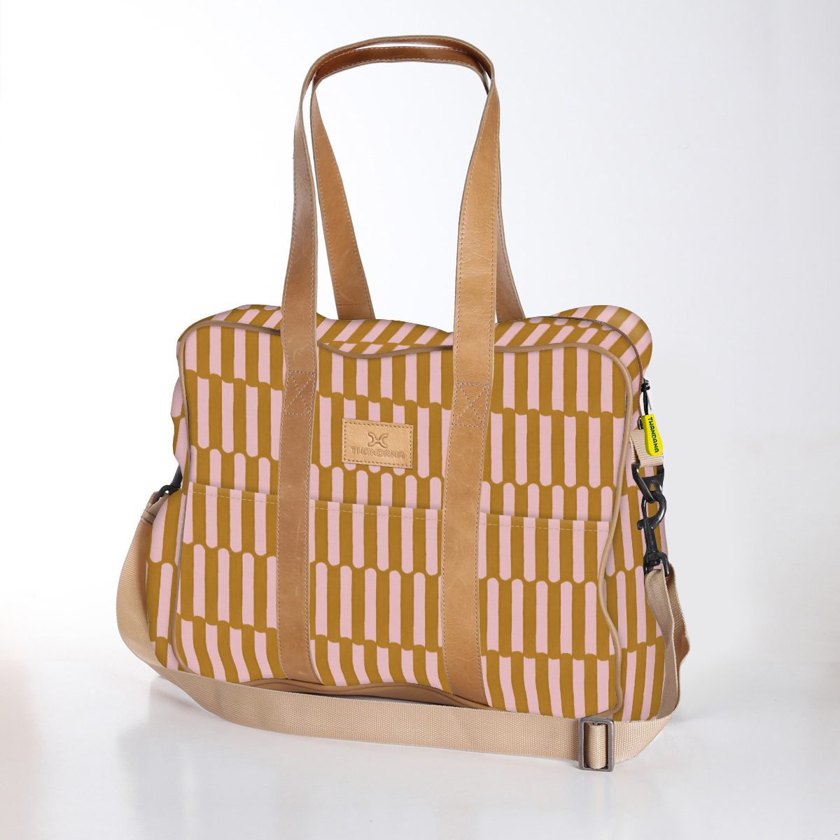 Toddler Bag | Laminated Fabric with Genuine Leather Indie - Sunset / Chunky Zip Toddler Fabric Bag by Thandana