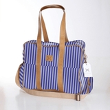 Toddler Bag | Laminated Fabric with Genuine Leather Linear - Jet / Chunky Zip Toddler Fabric Bag by Thandana