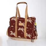 Toddler Bag | Laminated Fabric with Genuine Leather Midnight Pony - Cherry / Chunky Zip Toddler Fabric Bag by Thandana