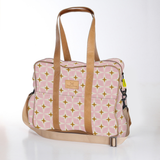 Toddler Bag | Laminated Fabric with Genuine Leather Nova - Blush / Chunky Zip Toddler Fabric Bag by Thandana