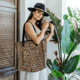 Tote Handbag | Faux Fur Print Genuine Leather Handbag by Thandana