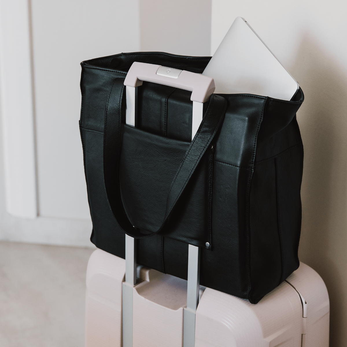 Tote Travel Zipper Handbag | Leather Handbag by Thandana