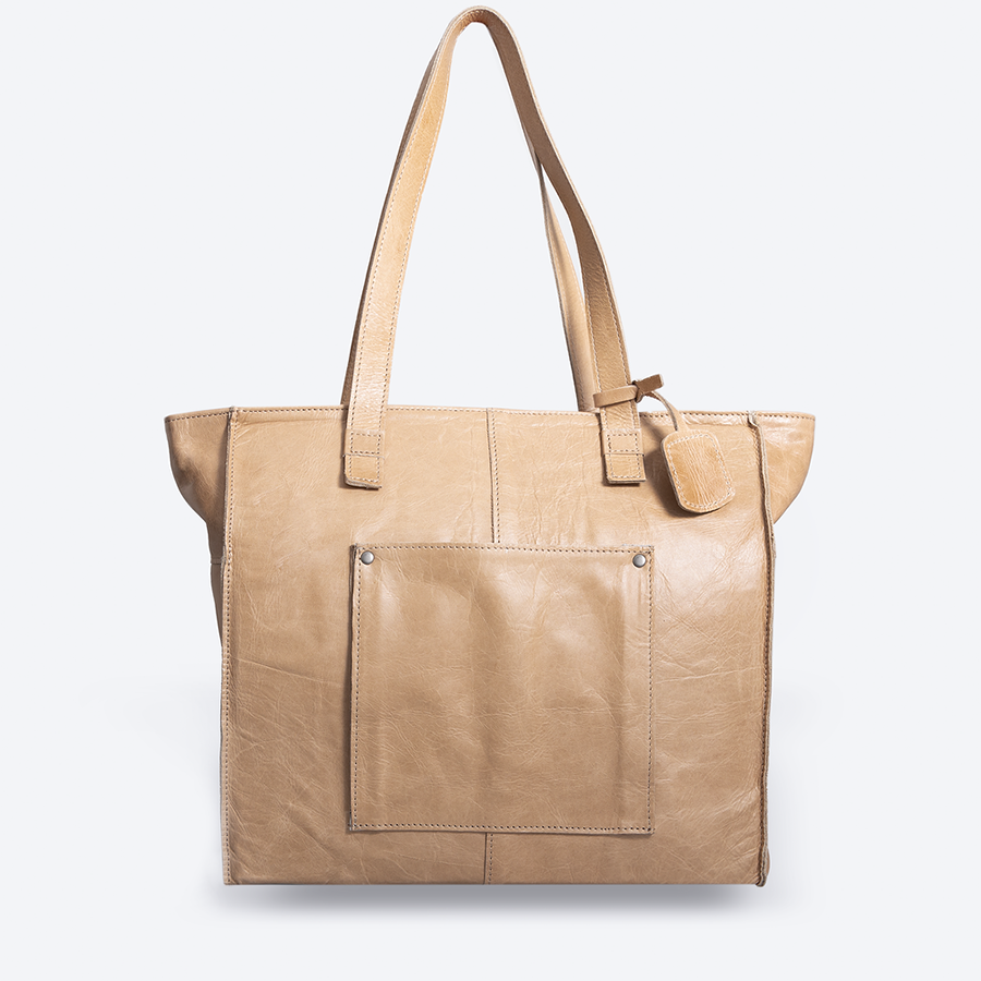 Tote Travel Zipper Handbag | Leather Handbag by Thandana