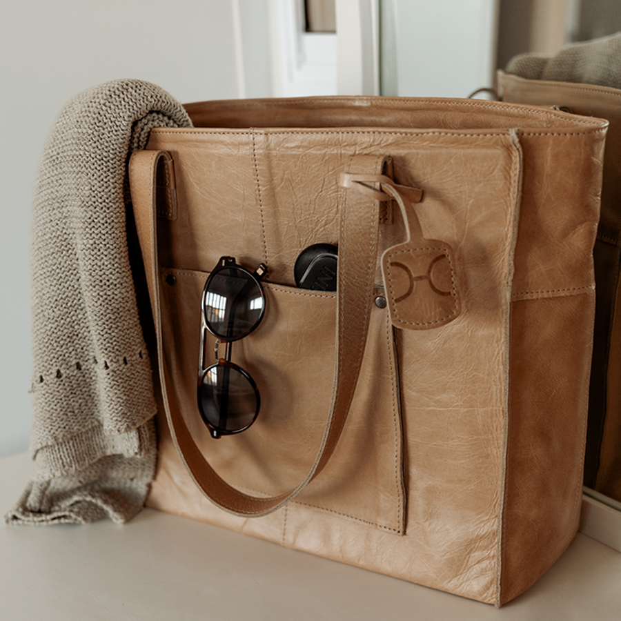 Tote Travel Zipper Handbag Leather | Corporate Handbag by Thandana