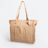 Tote Travel Zipper Handbag Leather | Corporate Hazelnut Leather Handbag by Thandana