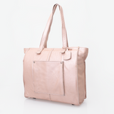Tote Travel Zipper Handbag Leather | Corporate Rose Gold Leather Handbag by Thandana