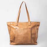 Tote Zipper Handbag | Genuine Leather Hazelnut Leather Tote / Gunmetal (default) Handbag by Thandana