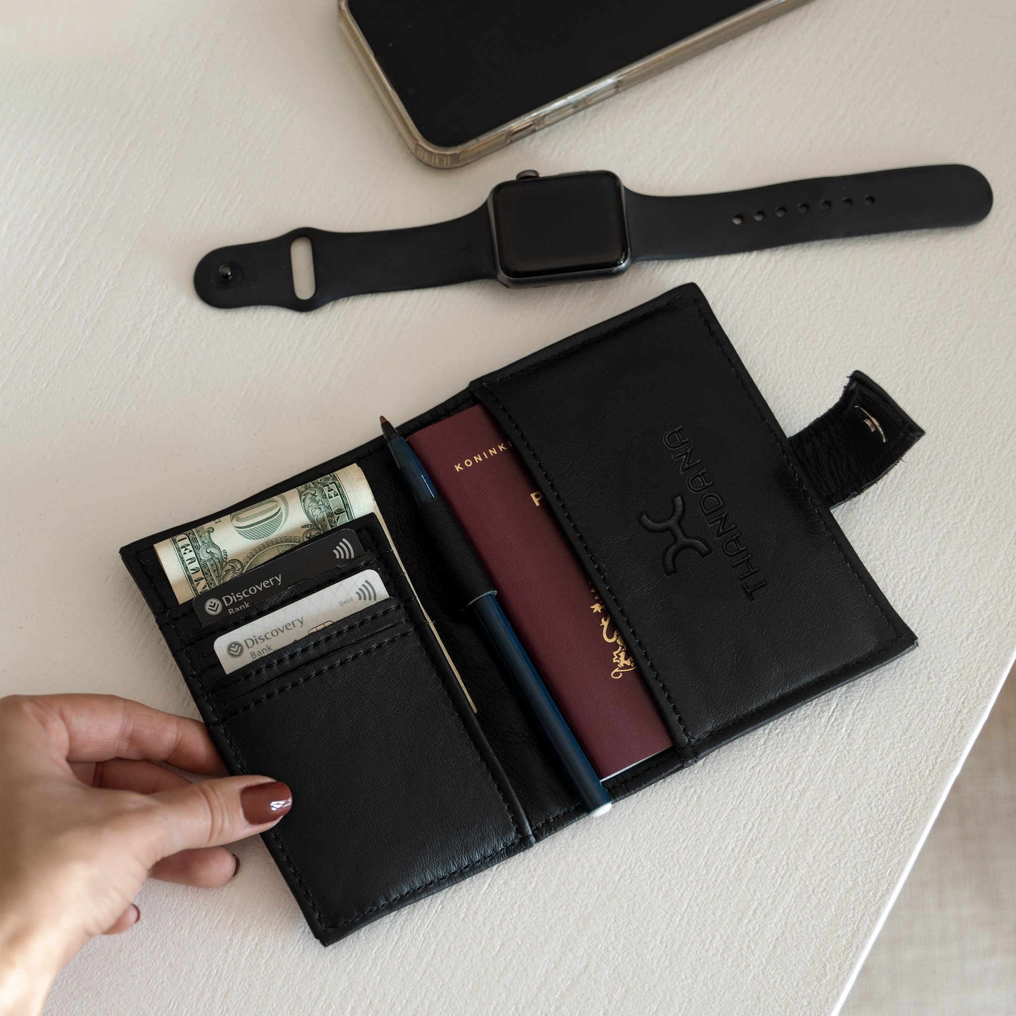 Travel Mini Wallet | Genuine Leather Travel Mini Wallet by Thandana