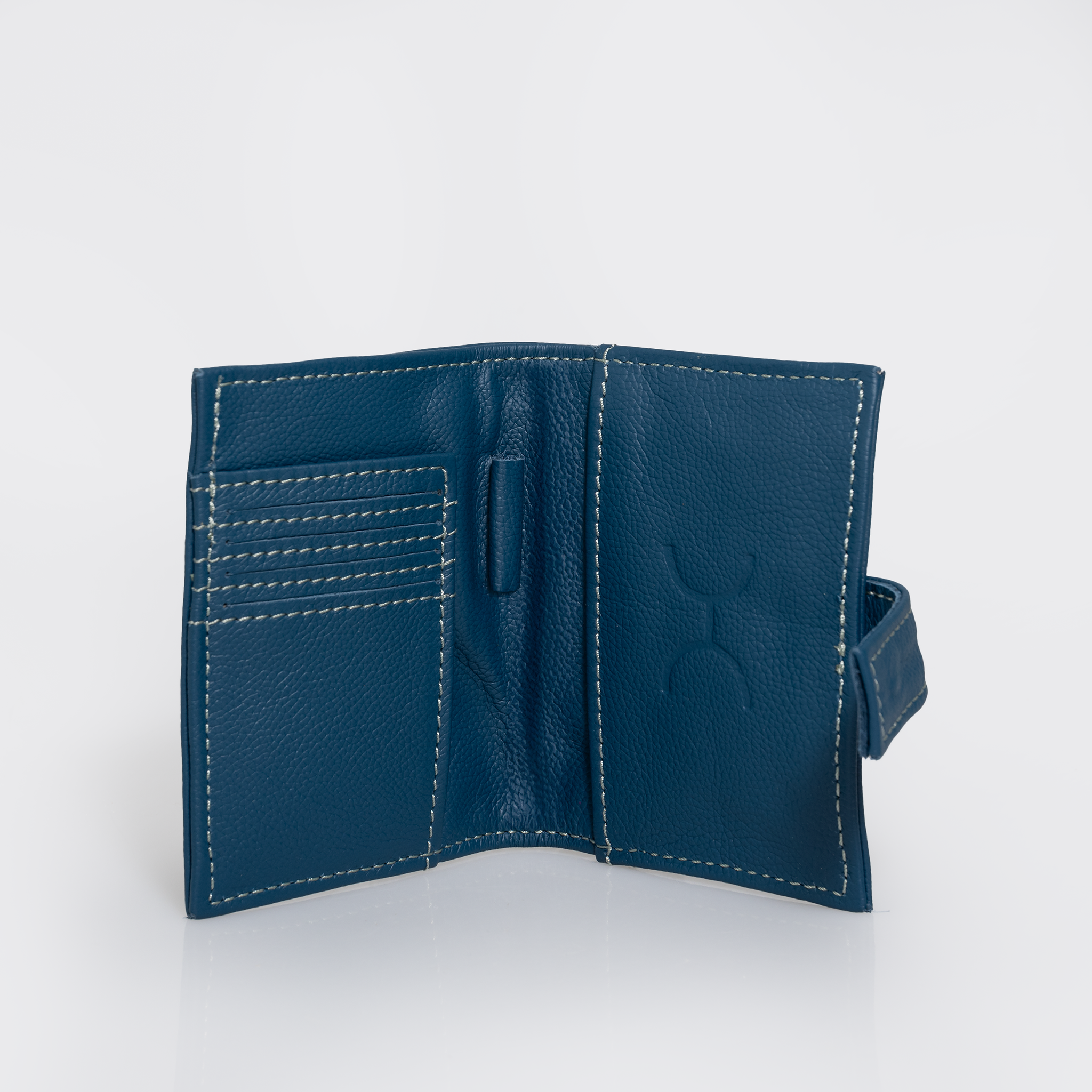 Travel Mini Wallet | Genuine Leather Aqua Leather Travel Mini Wallet by Thandana