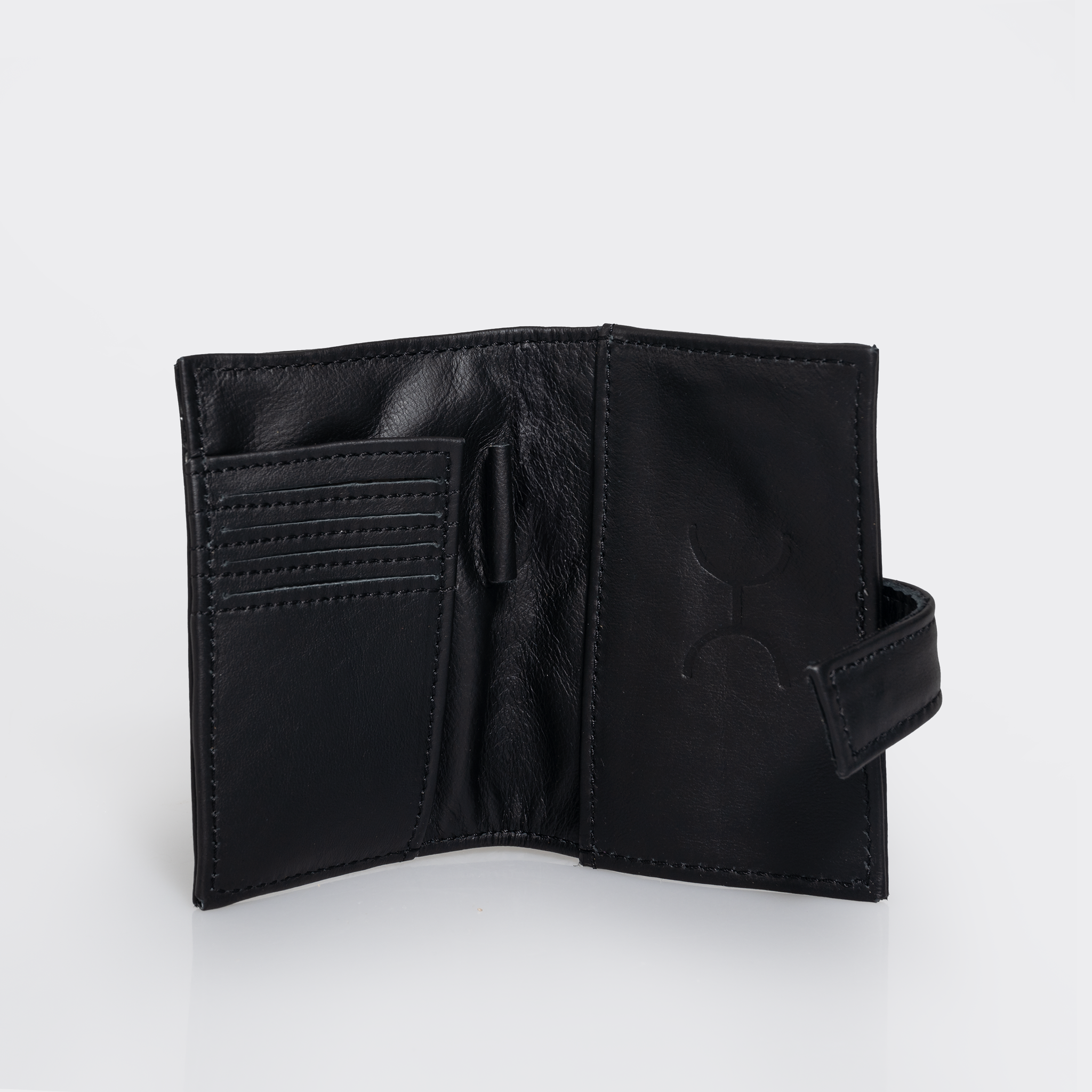 Travel Mini Wallet | Genuine Leather Black Leather Travel Mini Wallet by Thandana