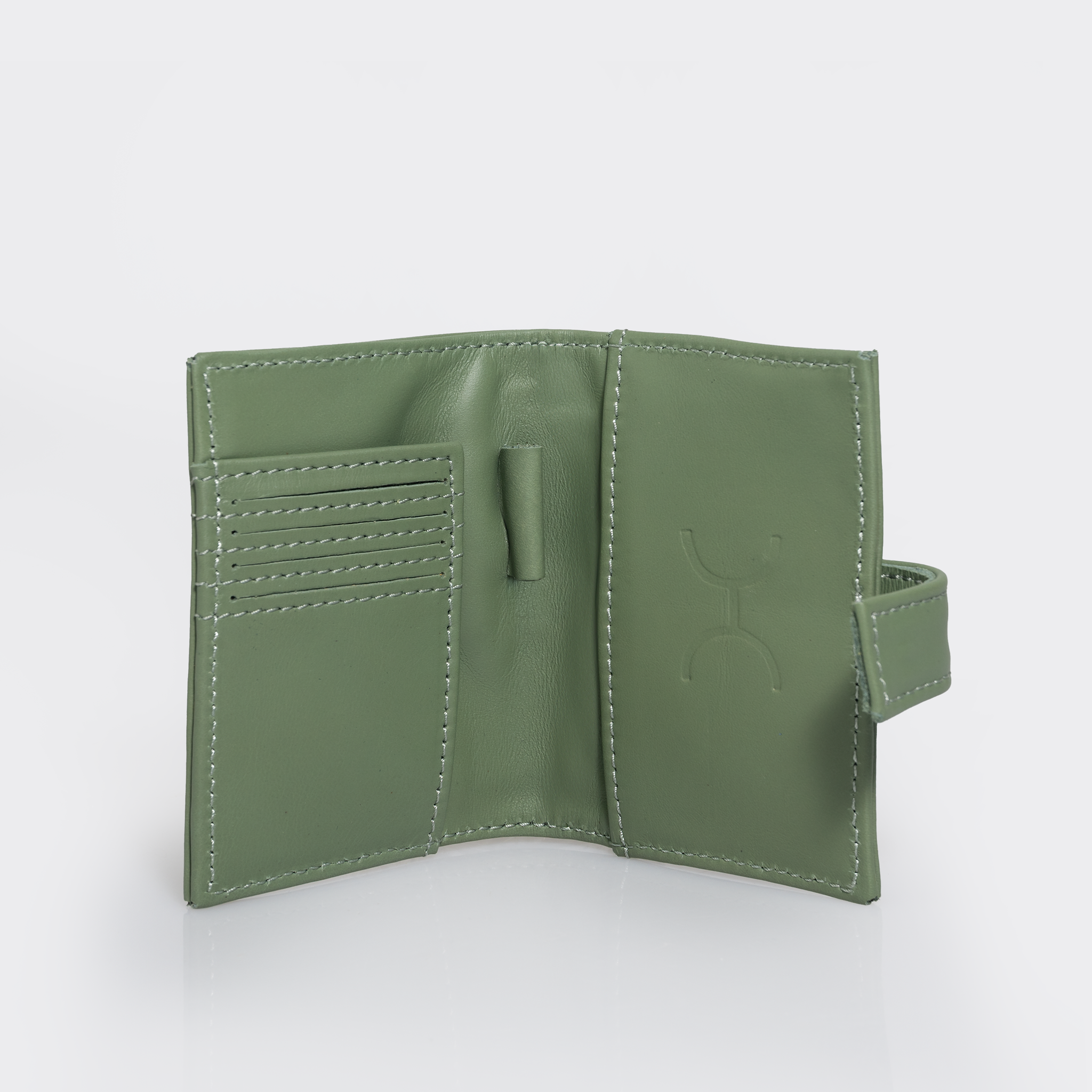 Travel Mini Wallet | Genuine Leather Green Leather Travel Mini Wallet by Thandana
