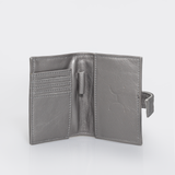 Travel Mini Wallet | Genuine Leather Pewter Leather Travel Mini Wallet by Thandana