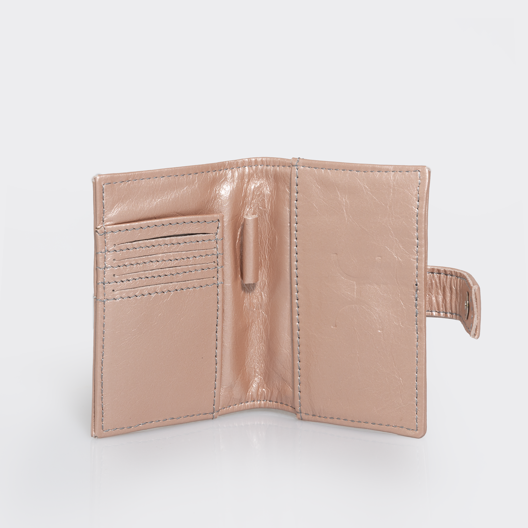 Travel Mini Wallet | Genuine Leather Rose Gold Leather Travel Mini Wallet by Thandana
