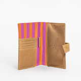 Travel Mini Wallet | Laminated Fabric with Genuine Leather | Corporate Linear - Preppy Travel Mini Wallet by Thandana