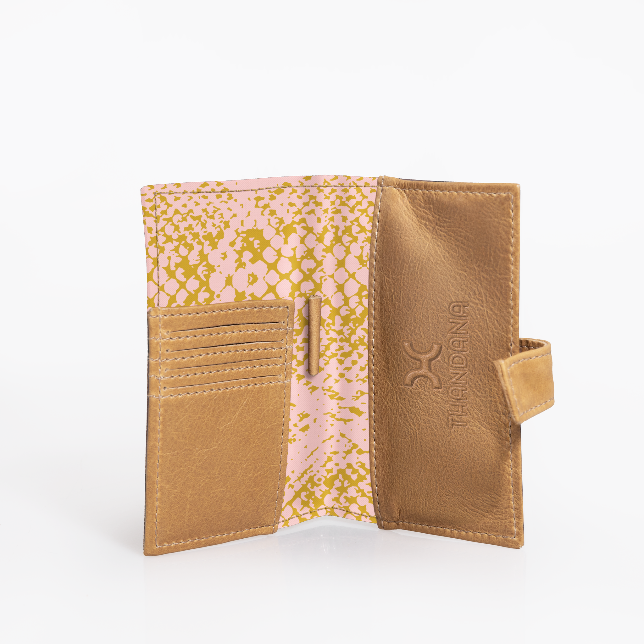 Travel Mini Wallet | Laminated Fabric with Genuine Leather | Corporate Python - Bloom Travel Mini Wallet by Thandana