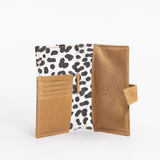 Travel Mini Wallet | Laminated Fabric with Genuine Leather | Corporate Cheetah - White Travel Mini Wallet by Thandana