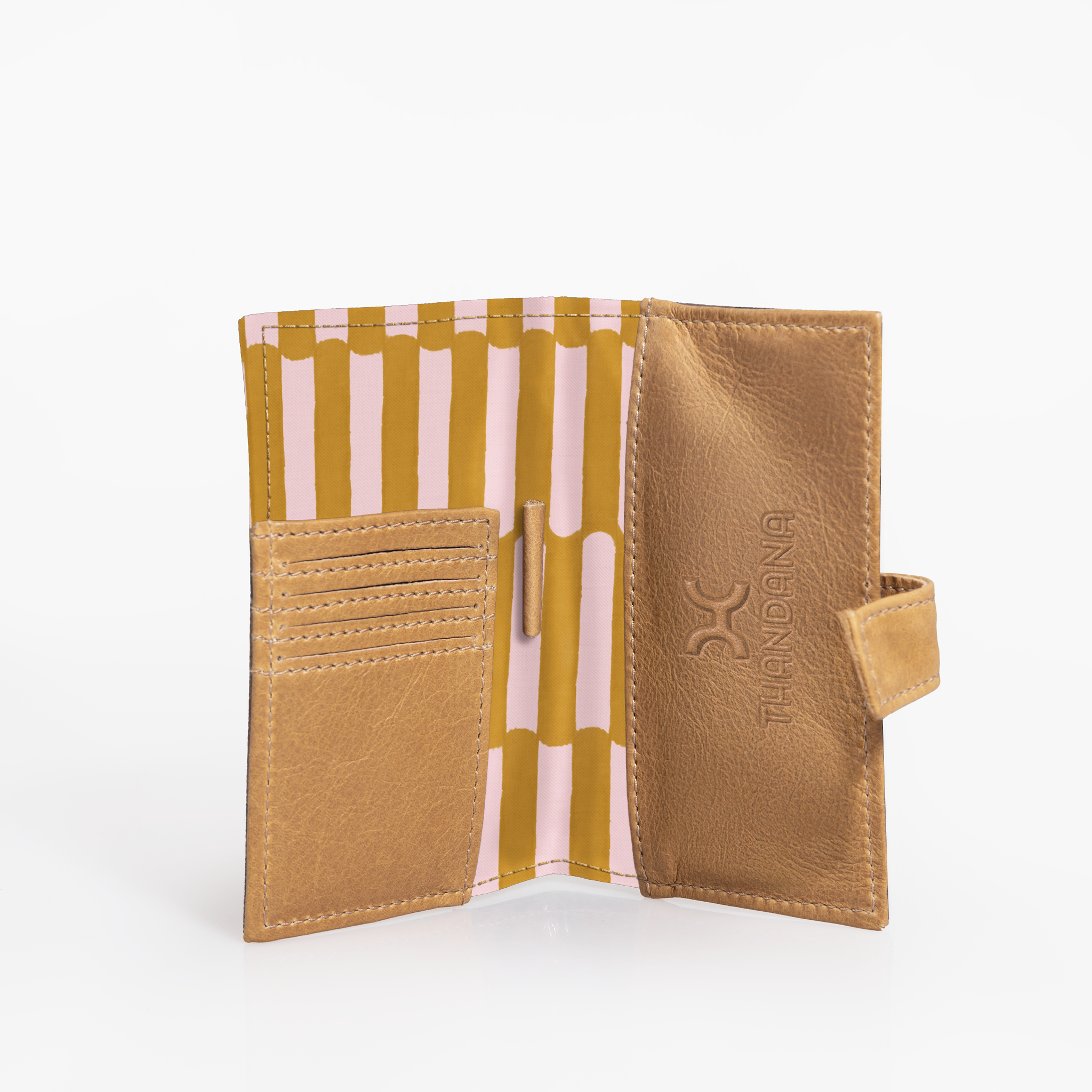 Travel Mini Wallet | Laminated Fabric with Genuine Leather | Corporate Indie - Sunset Travel Mini Wallet by Thandana