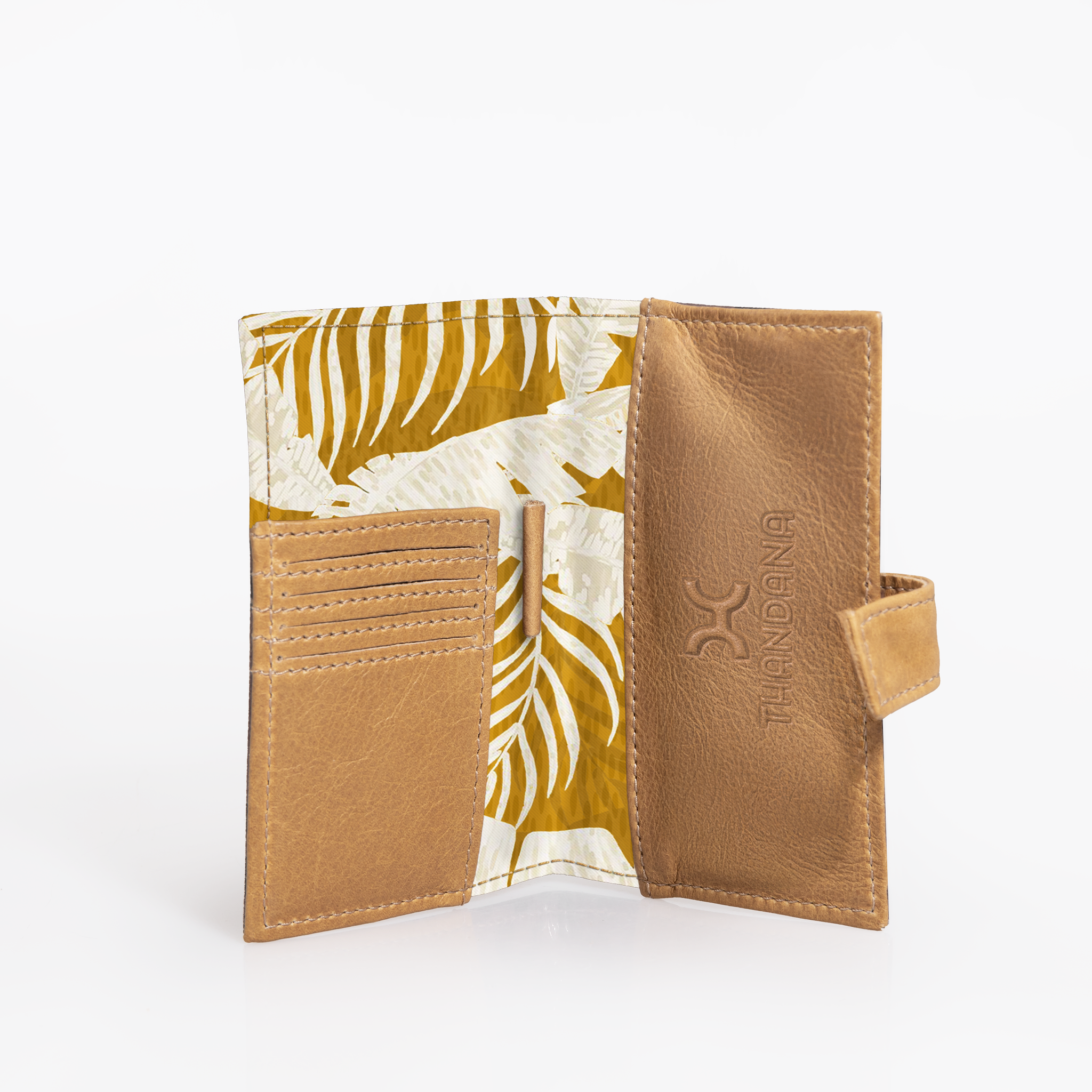 Travel Mini Wallet | Laminated Fabric with Genuine Leather Fauna - Earth Travel Mini Wallet by Thandana