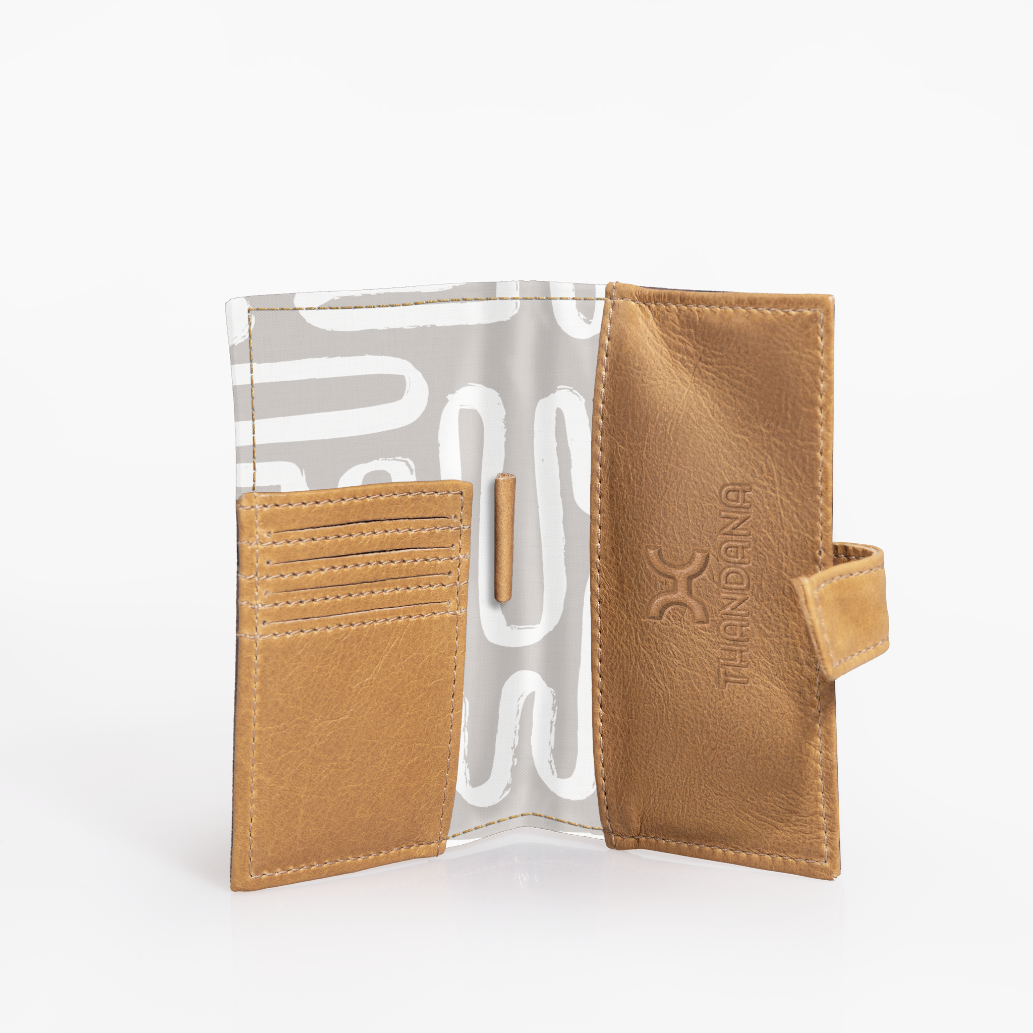 Travel Mini Wallet | Laminated Fabric with Genuine Leather Geo - Moonstruck Travel Mini Wallet by Thandana