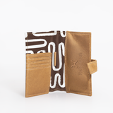 Travel Mini Wallet | Laminated Fabric with Genuine Leather Geo - Black Travel Mini Wallet by Thandana