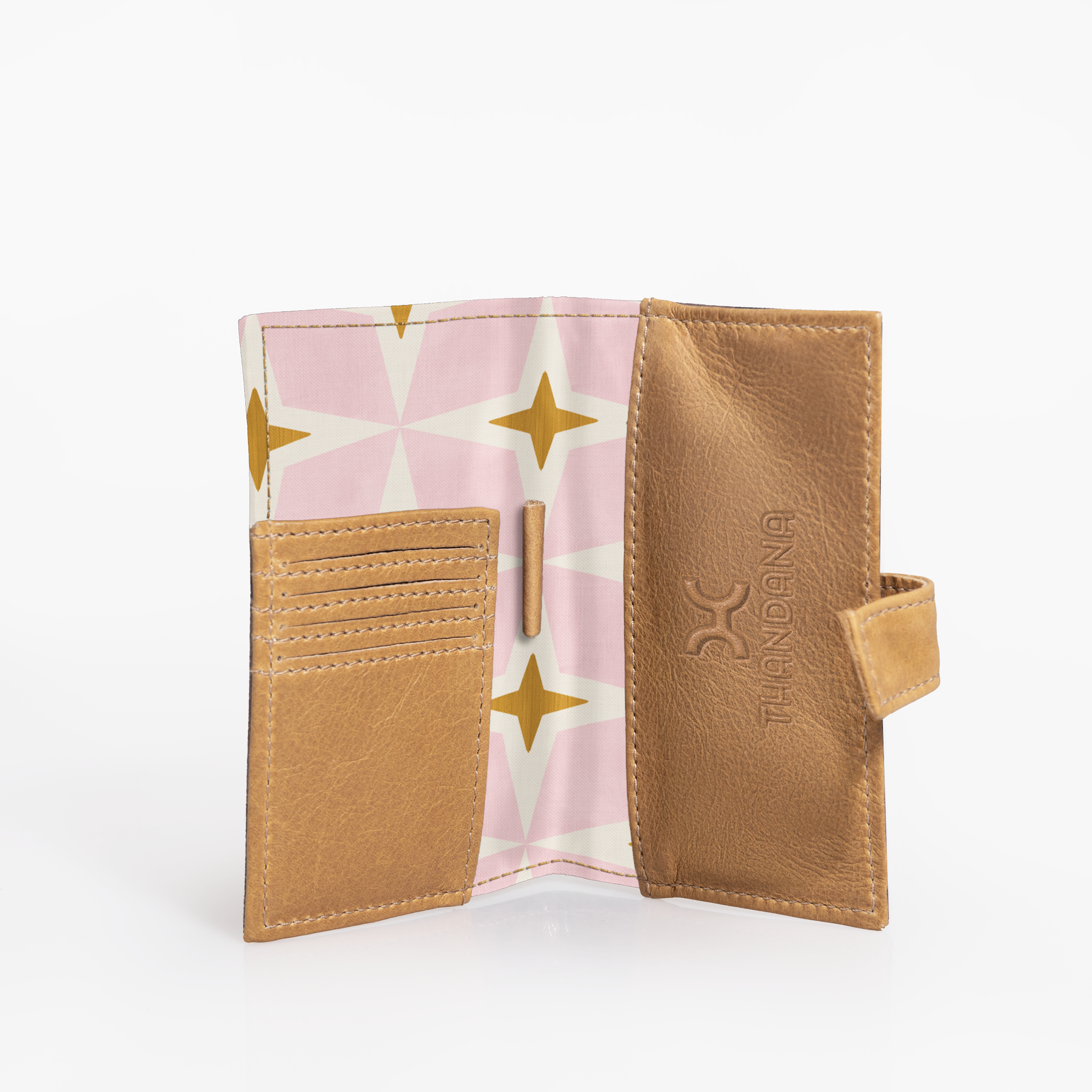 Travel Mini Wallet | Laminated Fabric with Genuine Leather Nova - Blush Travel Mini Wallet by Thandana