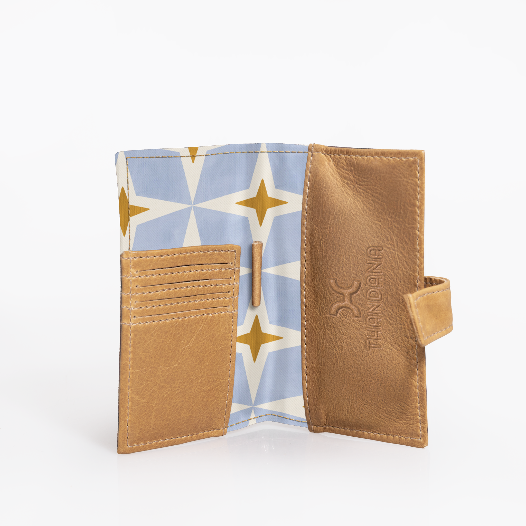 Travel Mini Wallet | Laminated Fabric with Genuine Leather Nova - Mist Travel Mini Wallet by Thandana