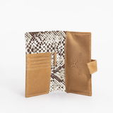 Travel Mini Wallet | Laminated Fabric with Genuine Leather Python - Moody Travel Mini Wallet by Thandana