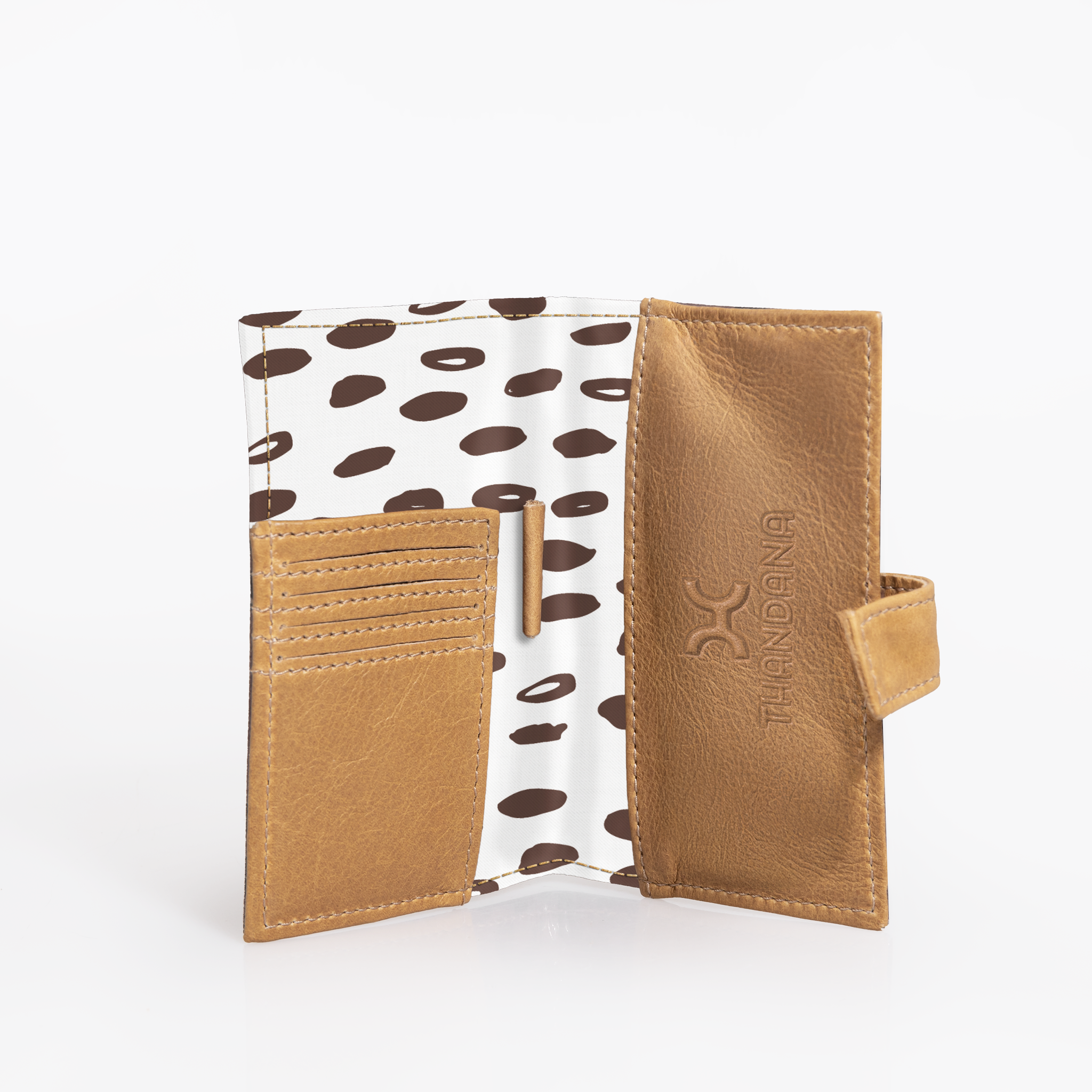 Travel Mini Wallet | Laminated Fabric with Genuine Leather Seeds - White Travel Mini Wallet by Thandana