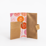 Travel Mini Wallet | Laminated Fabric with Genuine Leather Smiley - Blush Travel Mini Wallet by Thandana