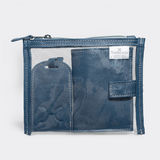 Travel Set | Genuine Leather Aqua Leather Travel Set by Thandana