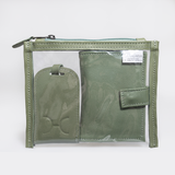 Travel Set | Genuine Leather | Corporate Green Leather Pouch by Thandana