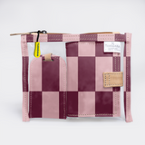 Travel Set | Laminated Fabric with Genuine Leather Checkmate - Cherry Travel by Thandana