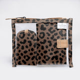 Travel Set | Laminated Fabric with Genuine Leather Cheetah - Coffee Travel by Thandana