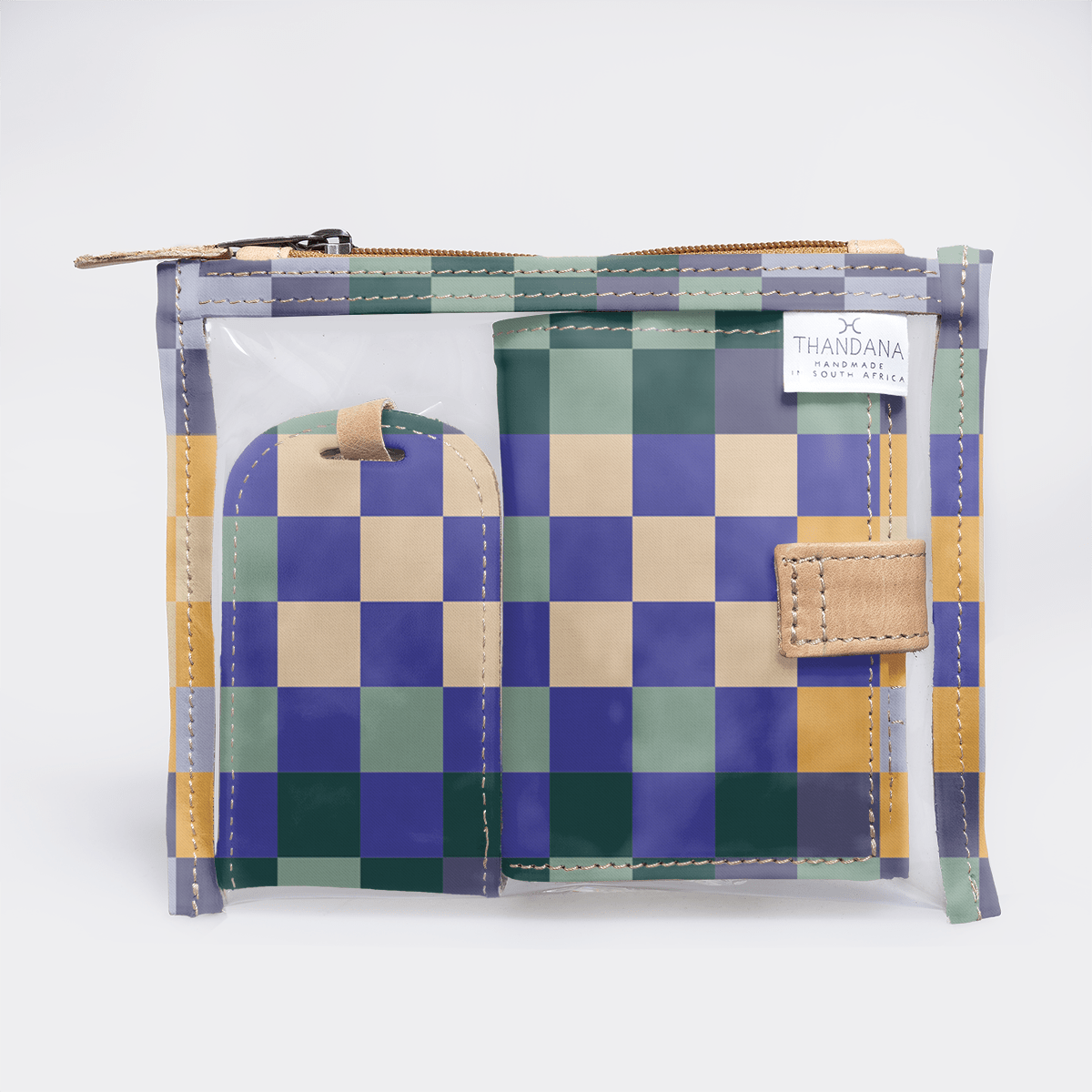 Travel Set | Laminated Fabric with Genuine Leather | Corporate Checker - Jet Travel Set by Thandana